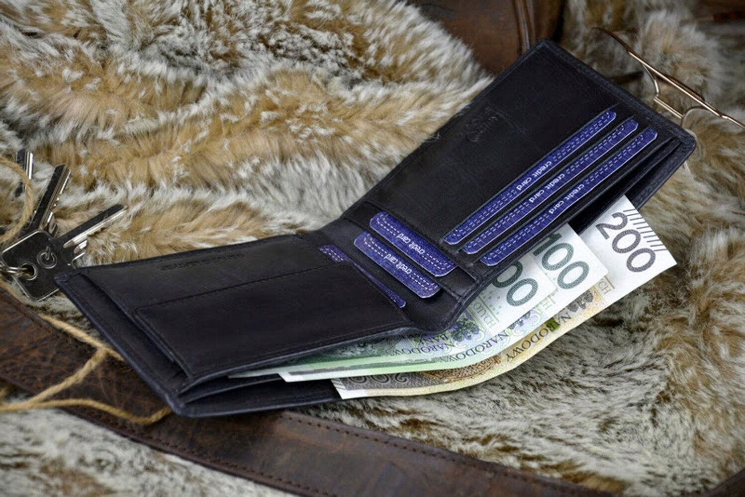 Meeste rahakott naturaalsest nahast Buffalo Wild, must hind ja info | Meeste rahakotid | kaup24.ee