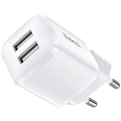 Дорожная зарядка Hoco 2xUSB 2,4A N8 Briar white цена и информация | Зарядные устройства для телефонов | kaup24.ee