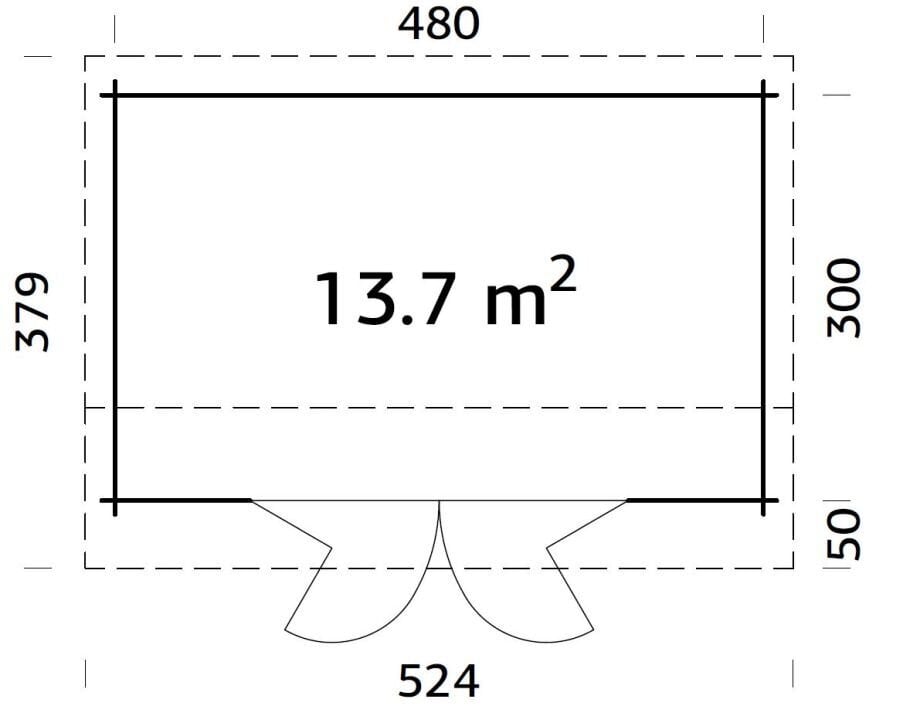 Aiamaja-kodukontor Iines 13,7 m² voldikuksega hind ja info | Kuurid ja aiamajad | kaup24.ee