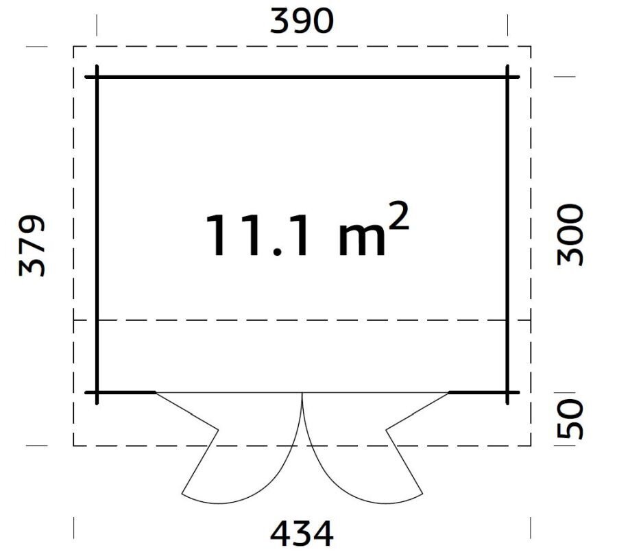 Aiamaja Iines 11,1 m² voldikuksega hind ja info | Kuurid ja aiamajad | kaup24.ee