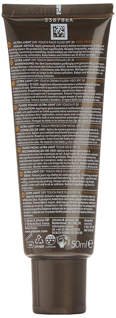PIZ BUIN Ultra Light Dry Touch Face Fluid päikesekaitse näole 50 ml цена и информация | Päikesekreemid | kaup24.ee