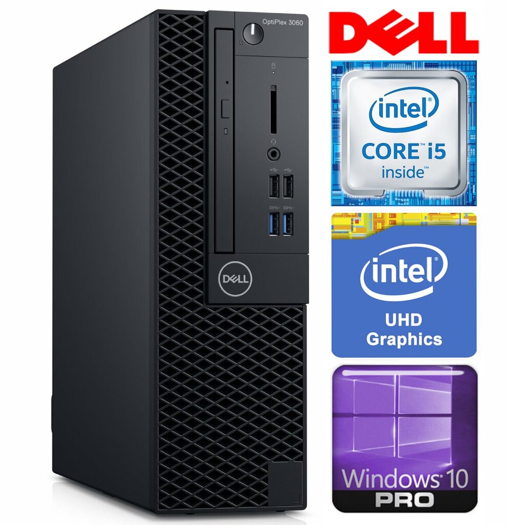 DELL 3060 SFF i5-8500 8GB 256SSD M.2 NVME DVD WIN10Pro [refurbished] цена и информация | Lauaarvutid | kaup24.ee