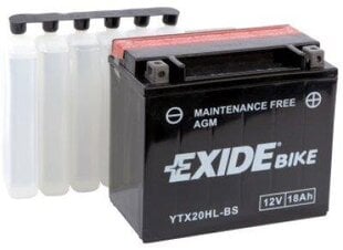 Motoaku Exide 12V 18Ah YTX20HL-BS AGM 175x87x155 -+ цена и информация | Аккумуляторы | kaup24.ee