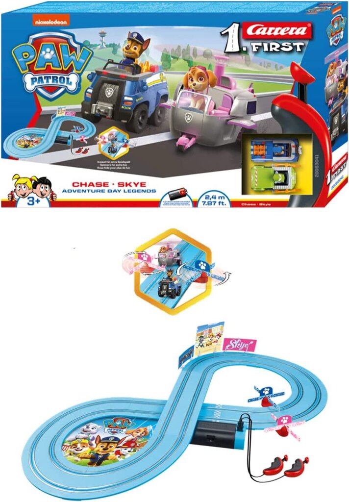 Võistlusrada käpapatrull - Carrea Paw Patrol - Adventure Bay Legends - Chase Skye 2.4 m hind ja info | Poiste mänguasjad | kaup24.ee