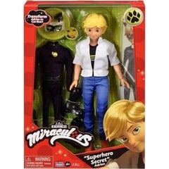 Кукла Miraculous - Superhero Secret - Transform Adrien to Cat Noir! цена и информация | Развивающий мелкую моторику - кинетический песок KeyCraft NV215 (80 г) детям от 3+ лет, бежевый | kaup24.ee