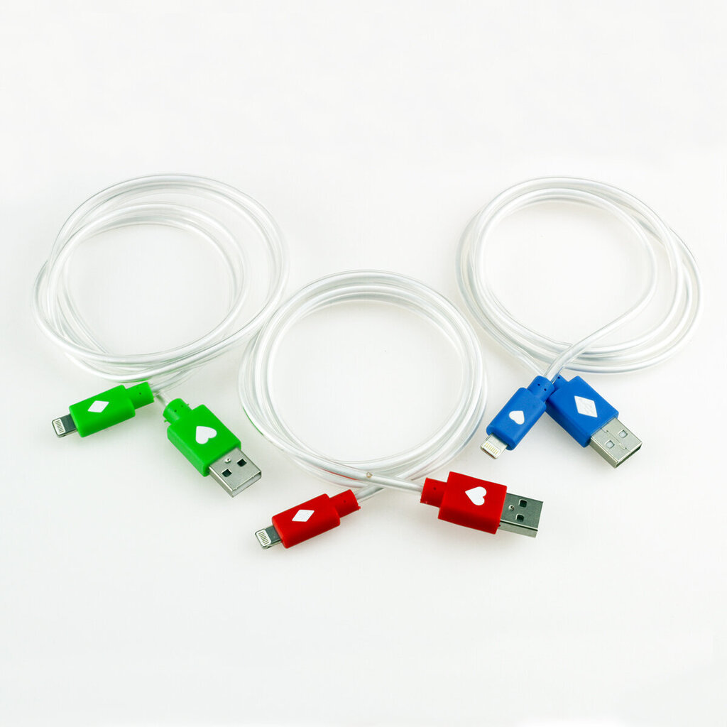 Laadimis-/andmesidekaabel USB "LED värviline", mõeldud iPhone'ile, iPadile hind ja info | Mobiiltelefonide kaablid | kaup24.ee