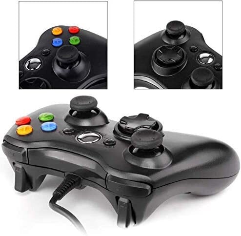 Vibratsiooniga mängupult Xbox 360, must juhtmega hind ja info | Mängukonsoolid | kaup24.ee