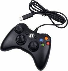 Vibratsiooniga mängupult Xbox 360, must juhtmega цена и информация | Игровые приставки | kaup24.ee