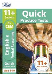 11plus Verbal Reasoning Quick Practice Tests Age 9-10 (Year 5): For the Cem Tests, Age 9-10, 11plus Verbal Reasoning Quick Practice Tests Age 9-10 for the CEM tests цена и информация | Книги для подростков и молодежи | kaup24.ee