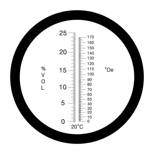 Refraktomeeter veinile, alk.0-25% + suhkur 0-170°Oe цена и информация | Köögitarbed | kaup24.ee