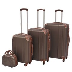 vidaXL neljaosaline kõvakattega kohvrite komplekt kohvipruun hind ja info | Kohvrid, reisikotid | kaup24.ee