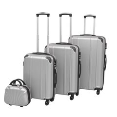 vidaXL neljaosaline kõvakattega kohvrite komplekt hõbedane hind ja info | Kohvrid, reisikotid | kaup24.ee