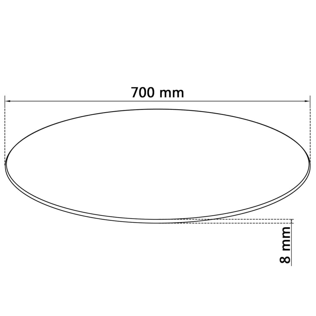 vidaXL lauaplaat karastatud klaasist, ümmargune, 700 mm цена и информация | Lauaplaadid | kaup24.ee