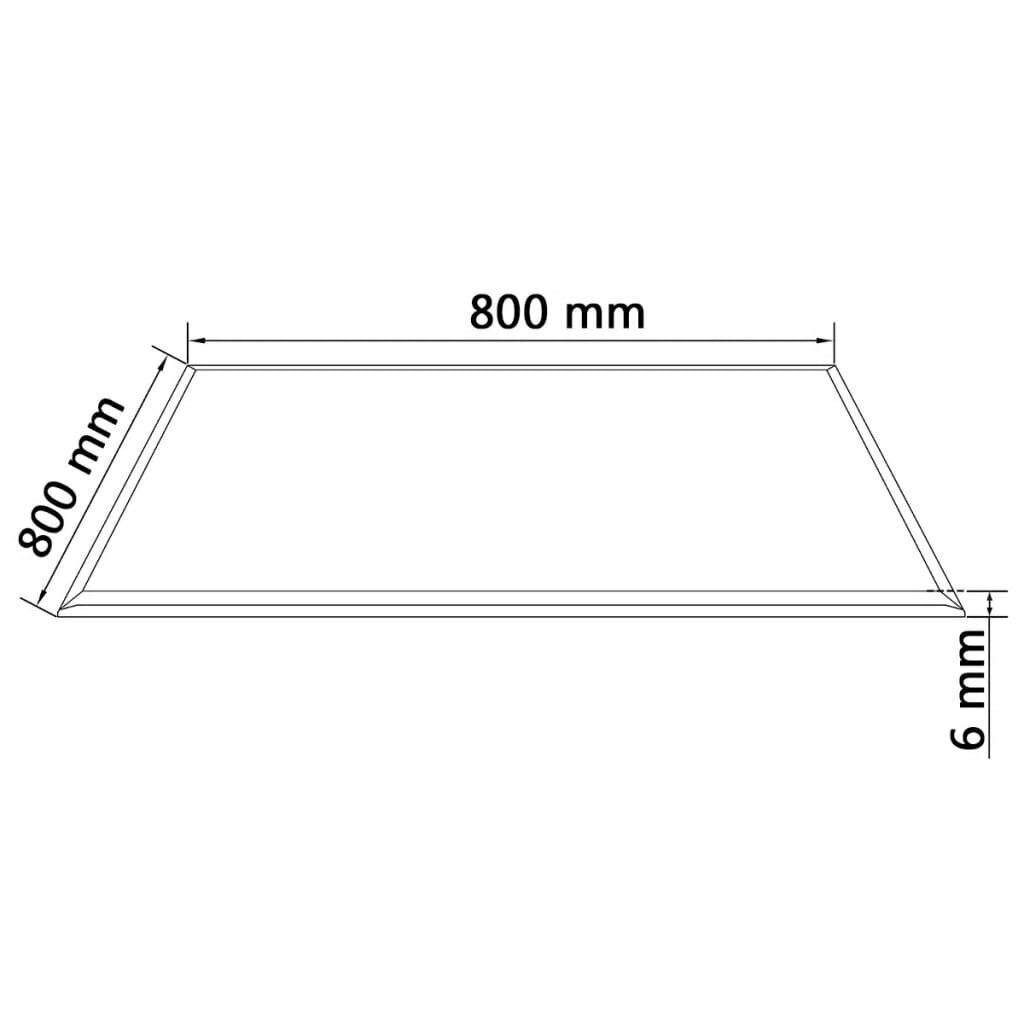 vidaXL lauaplaat karastatud klaasist, kandiline, 800 x 800 mm цена и информация | Lauaplaadid | kaup24.ee