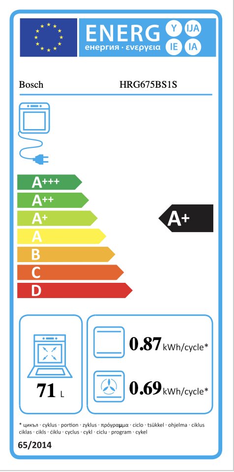 Integreeritav ahi aurufunktsiooniga Bosch HRG675BS1S, maht 71 liitrit hind ja info | Ahjud | kaup24.ee