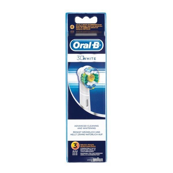 Elektrilise hambaharja otsikud Oral-B 3D White, 3 tk цена и информация | Elektriliste hambaharjade otsikud | kaup24.ee