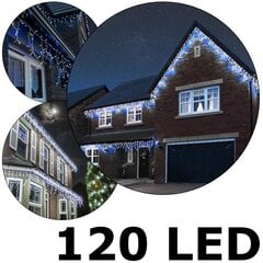 120 LED jääpurikatega valguskett C630, külmvalge ja sinine (Flash), 6 m цена и информация | Гирлянды | kaup24.ee