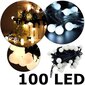 100 SPC25 LED valguskett pallidega, külmvalge, soe valge, 10 m цена и информация | Jõulutuled | kaup24.ee