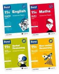 Bond 11plus: Bond 11plus English, Maths, Non-verbal Reasoning, Verbal Reasoning Assessment Papers 8-9 years Bundle 1 цена и информация | Книги для подростков и молодежи | kaup24.ee