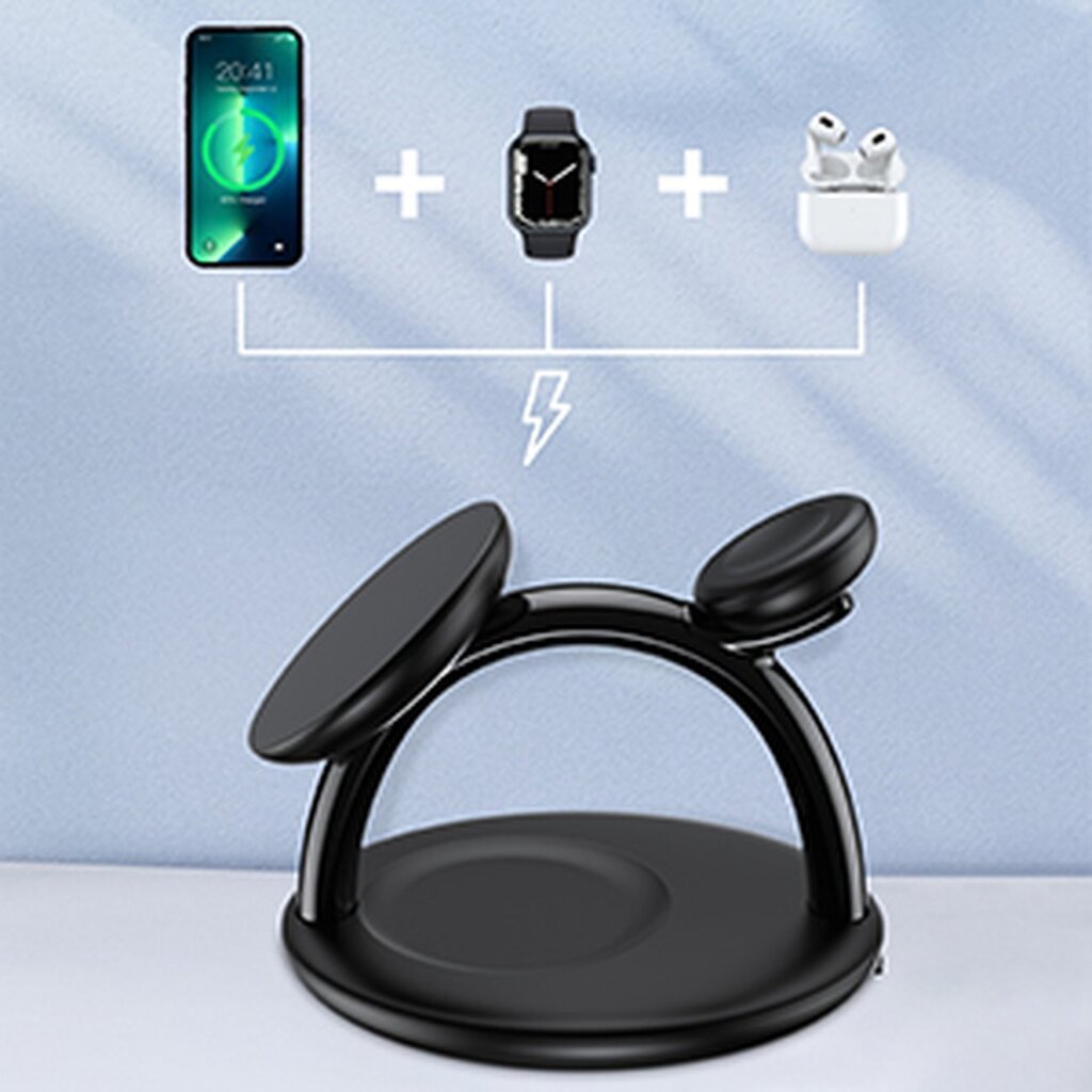 Choetech T587-F, iPhone 12/13/14, AirPods Pro, Apple Watch black hind ja info | Mobiiltelefonide laadijad | kaup24.ee