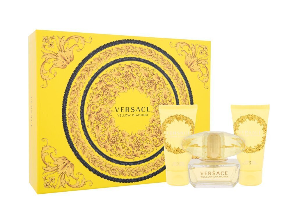 Kosmeetikatoodete kinkekomplekt naistele Versace Yellow Diamond Set: tualettvesi, 50ml + dušigeel, 50ml + kehakreem, 50ml hind ja info | Naiste parfüümid | kaup24.ee