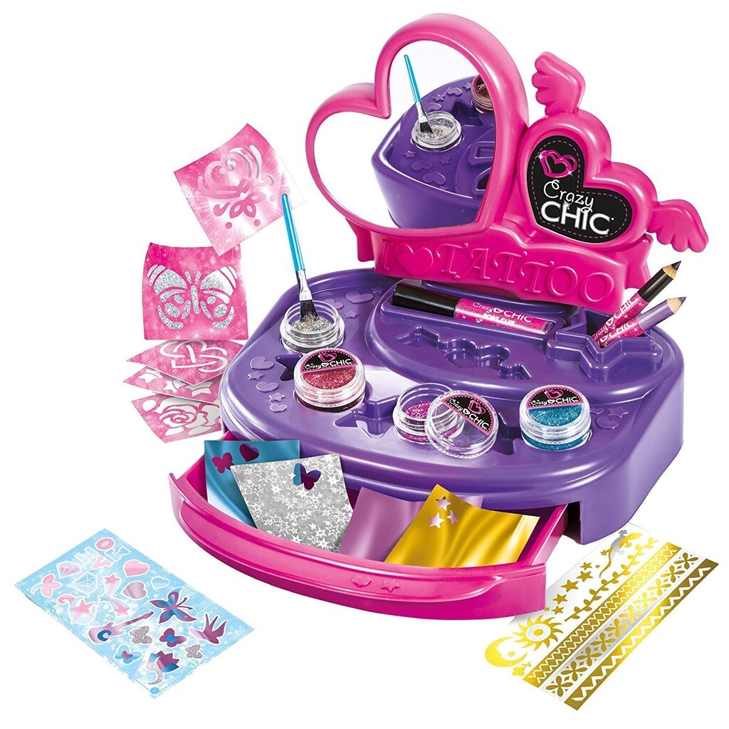 Loominguline komplekt Clementoni Crazy Chic Tätoveeringu salong hind ja info | Tüdrukute mänguasjad | kaup24.ee