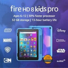 Tahvelarvuti Amazon Fire HD 8 32GB Kids Pro 2022, cyber blue hind ja info | Amazon Arvutid ja IT- tehnika | kaup24.ee