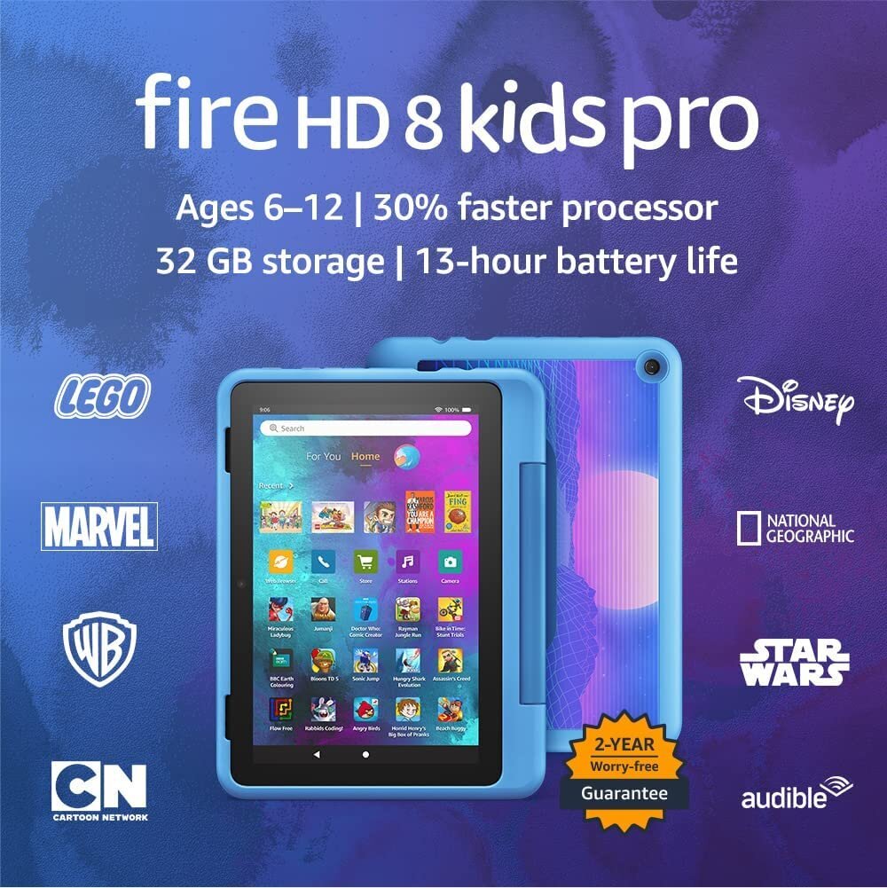 Tahvelarvuti Amazon Fire HD 8 32GB Kids Pro 2022, cyber blue цена и информация | Tahvelarvutid | kaup24.ee