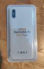 Telefoniümbris Xiaomi Redmi 9A läbipaistev, silikoonist 2mm paksune цена и информация | Чехлы для телефонов | kaup24.ee