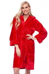 Халат из бамбукового волокна с капюшоном для женщин Angora Bamboo, красный цена и информация | Женские халаты | kaup24.ee