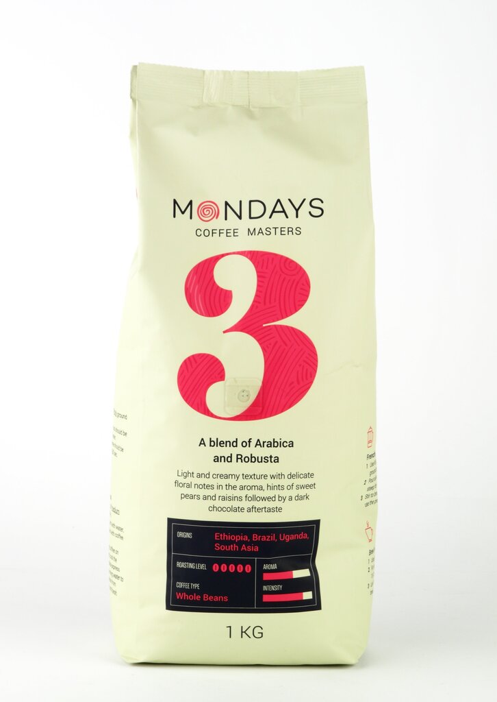 Kohvioad MONDAYS Nr.3 1kg hind ja info | Kohv, kakao | kaup24.ee
