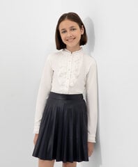 Блузка Gulliver с рюшами из шифоновой ткани и кружевом для девочки, цвет молочный цена и информация | Свитеры, жилетки, пиджаки для девочек | kaup24.ee