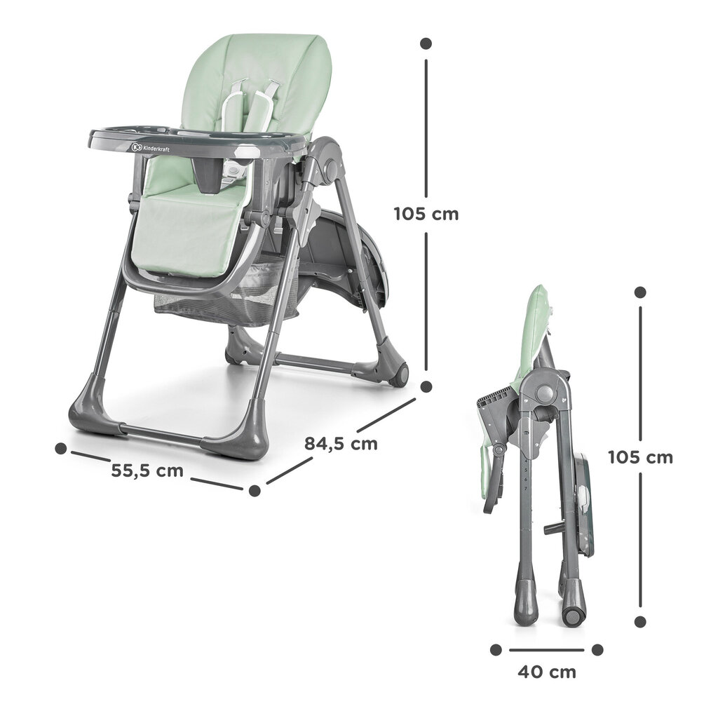 Söötmistool Kinderkraft Tastee, Olive цена и информация | Laste söögitoolid | kaup24.ee