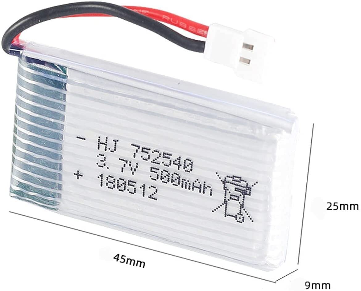 2 tükki 3.7v, 500mAh laetavad Lipo akud Rc Quadricopter Drones Syma X5 X5C X5SC X5SW, Cheerson CX-30W, Skytech M68, Wltoys F949, JJRC H5C hind ja info | Nutiseadmed ja aksessuaarid | kaup24.ee