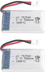 2 tükki 3.7v, 500mAh laetavad Lipo akud Rc Quadricopter Drones Syma X5 X5C X5SC X5SW, Cheerson CX-30W, Skytech M68, Wltoys F949, JJRC H5C цена и информация | Смарттехника и аксессуары | kaup24.ee