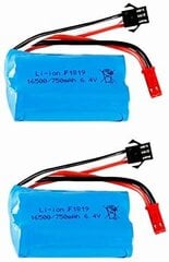 2 tk lipo aku (6,4 V 750 mAh) A959-A A969-A A979-A K929-A RC truck 16500 jaoks hind ja info | Nutiseadmed ja aksessuaarid | kaup24.ee