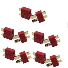 5 пар T-Plug M/F 2 Pin Gold Connector Adapter в красном цвете цена и информация | Смарттехника и аксессуары | kaup24.ee