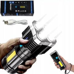 Многофункциональный перезаряжаемый военный тактический фонарь USB 5 LED цена и информация | Фонари и прожекторы | kaup24.ee
