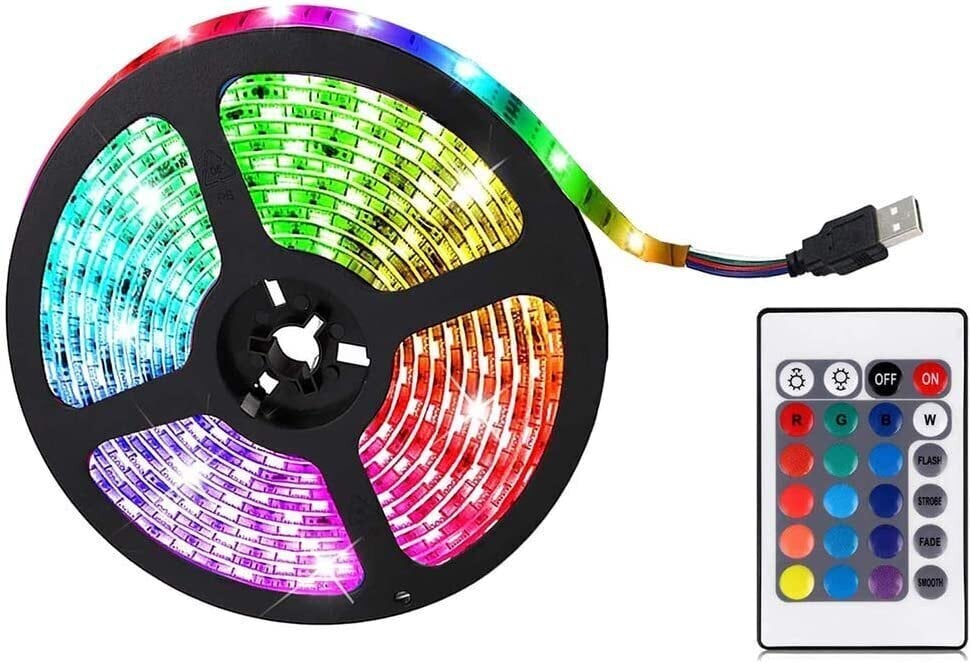 RGB LED Tape 5m toiteallika ja puldiga hind ja info | LED ribad | kaup24.ee