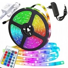 RGB LED Tape 5m toiteallika ja puldiga цена и информация | Светодиодные ленты | kaup24.ee