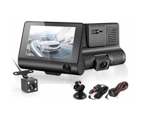 3 kaameraga videosalvesti - sõidusalvesti Full HD цена и информация | Видеорегистраторы | kaup24.ee