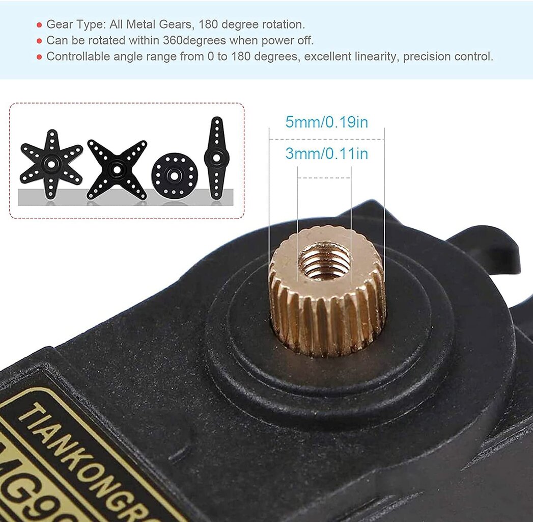 1 tk MG995 Pöördemomendi servomootor koos metallist rihmarattaga Rc auto paadi helikopterile hind ja info | Nutiseadmed ja aksessuaarid | kaup24.ee