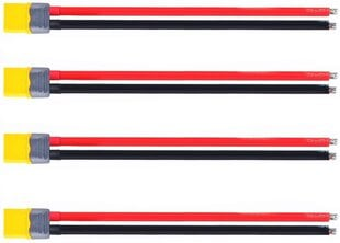 4 штуки мужских разъемов XT60 с силиконовыми кабелями длиной 150 мм 12AWG для аккумуляторов RC Lipo FPV гоночного дрона цена и информация | Смарттехника и аксессуары | kaup24.ee