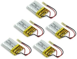 5 шт. перезаряжаемых аккумуляторов Lipo (3.7v, 150mAh Lipo) для Rc вертолета Syma S107 S107G цена и информация | Аккумуляторы | kaup24.ee