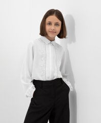 Блузка Gulliver с кружевом для девочек, белая цена и информация | Свитеры, жилетки, пиджаки для девочек | kaup24.ee