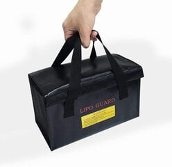 Lipo Bag Огнеупорная сумка Идеально подходит для зарядки аккумуляторов Lipo Огнеупорная Размеры см 26 x 13 x 15 Цвет черный цена и информация | Смарттехника и аксессуары | kaup24.ee