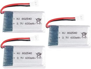 3 шт. перезаряжаемая липовая батарея 3.7v, 600 mAh Rc квадрикоптер дроны Syma X5 X5C X5SC X5SW, Cheerson CX-30W, Skytech M68, Wltoys F949 цена и информация | Смарттехника и аксессуары | kaup24.ee