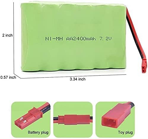 1 tk 7,2 V 2400 mAh Ni-MH AA JST laetav aku RC veoautodele hind ja info | Nutiseadmed ja aksessuaarid | kaup24.ee