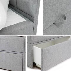 Кровать континентальная HUDSON LUX 1-ekoskóra Soft 017-100x200 см-Левая цена и информация | Кровати | kaup24.ee