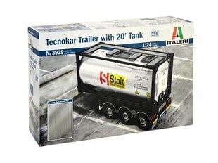 Сборная модель Italeri - Tecnokar Trailer with 20' Tank, 1/24, 3929 цена и информация | Конструкторы и кубики | kaup24.ee
